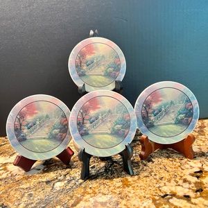Thomas Kincaid Set Of Four Artistic  Beverage Coasters
